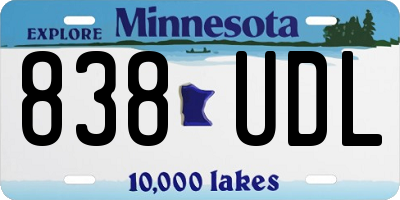 MN license plate 838UDL