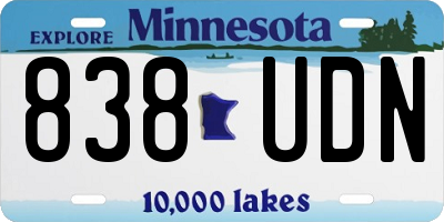 MN license plate 838UDN