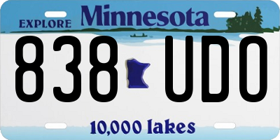 MN license plate 838UDO