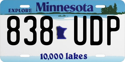 MN license plate 838UDP