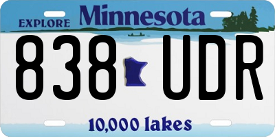 MN license plate 838UDR