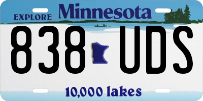 MN license plate 838UDS
