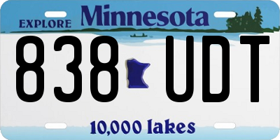 MN license plate 838UDT