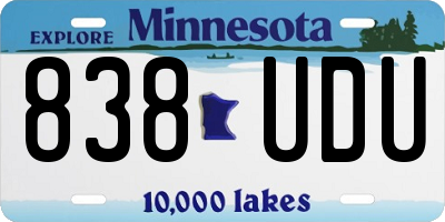 MN license plate 838UDU