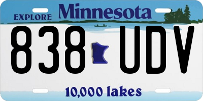 MN license plate 838UDV