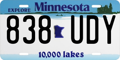 MN license plate 838UDY