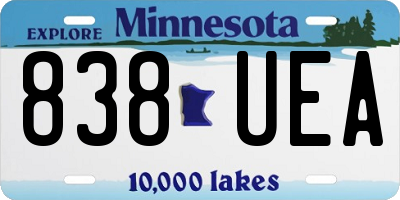 MN license plate 838UEA