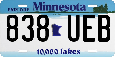 MN license plate 838UEB