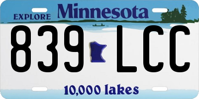 MN license plate 839LCC