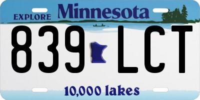 MN license plate 839LCT