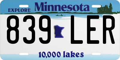 MN license plate 839LER