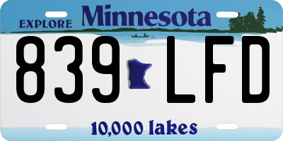 MN license plate 839LFD