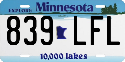 MN license plate 839LFL