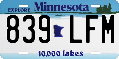 MN license plate 839LFM