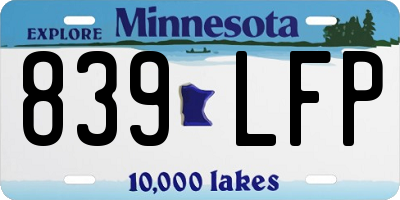 MN license plate 839LFP