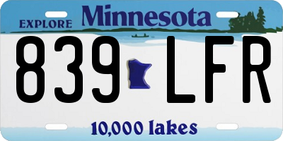MN license plate 839LFR