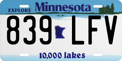 MN license plate 839LFV