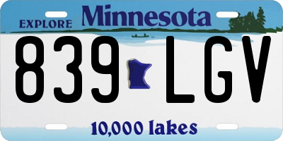 MN license plate 839LGV