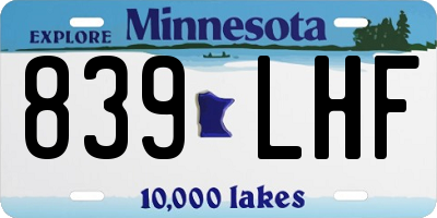 MN license plate 839LHF