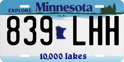 MN license plate 839LHH