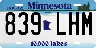 MN license plate 839LHM