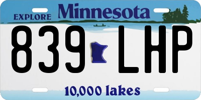 MN license plate 839LHP