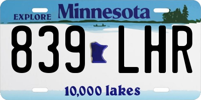 MN license plate 839LHR