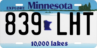 MN license plate 839LHT