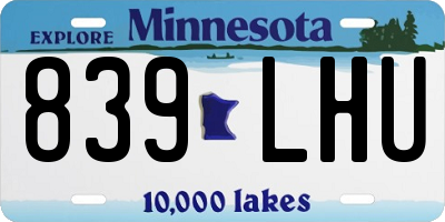 MN license plate 839LHU