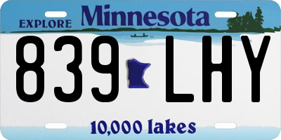 MN license plate 839LHY