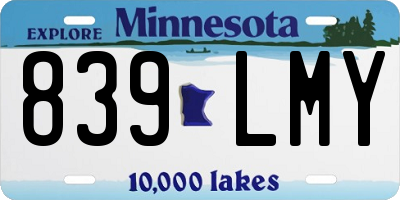 MN license plate 839LMY