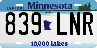 MN license plate 839LNR