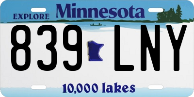 MN license plate 839LNY