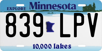 MN license plate 839LPV