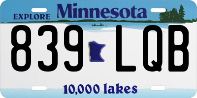 MN license plate 839LQB