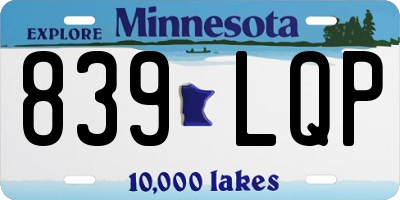 MN license plate 839LQP