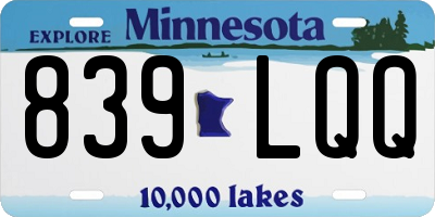 MN license plate 839LQQ
