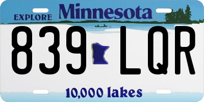 MN license plate 839LQR