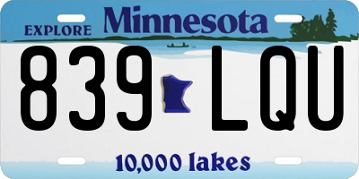 MN license plate 839LQU