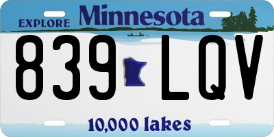 MN license plate 839LQV