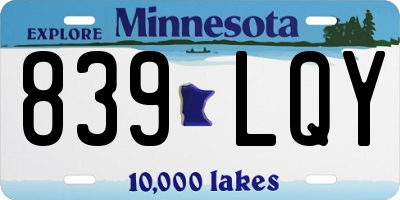 MN license plate 839LQY
