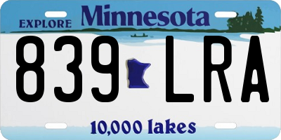 MN license plate 839LRA