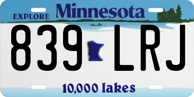 MN license plate 839LRJ