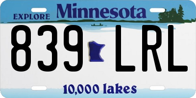MN license plate 839LRL