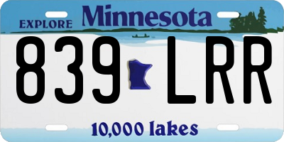 MN license plate 839LRR