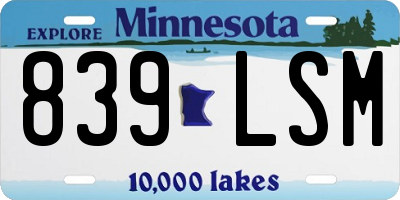 MN license plate 839LSM