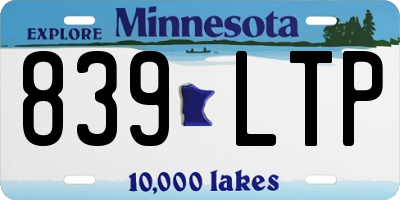 MN license plate 839LTP