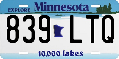 MN license plate 839LTQ