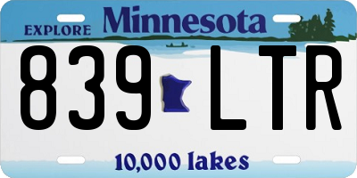 MN license plate 839LTR