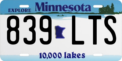 MN license plate 839LTS
